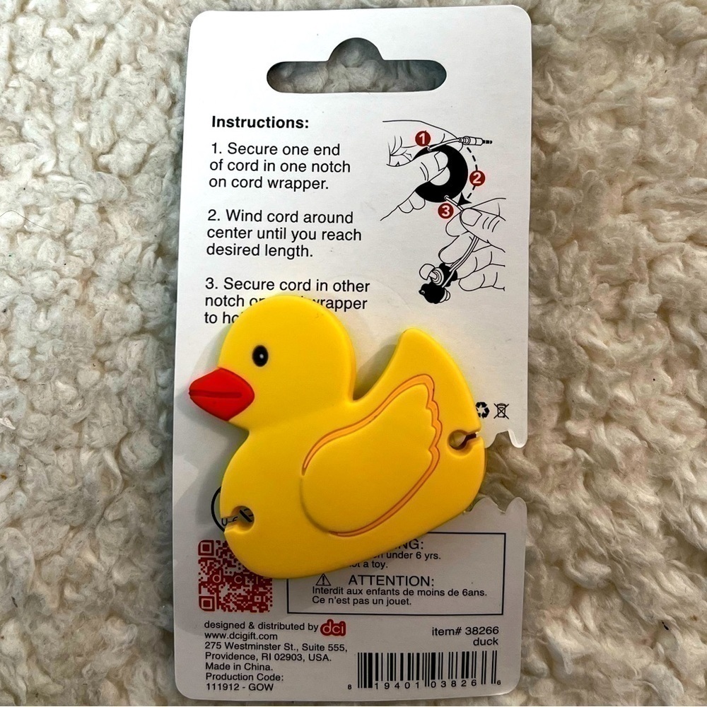 💖HP💖 DCI "Duck" Funky Tech Charging or Headphone Cord Wrap - Picture 2 of 5